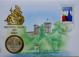 Numisbrief Helvetia-Taler 1997 Bern 1 Unze Silbermünze