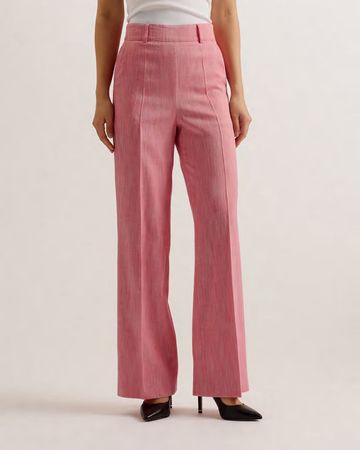 NEW Ted baker wide leg pink woven pants size 0 small