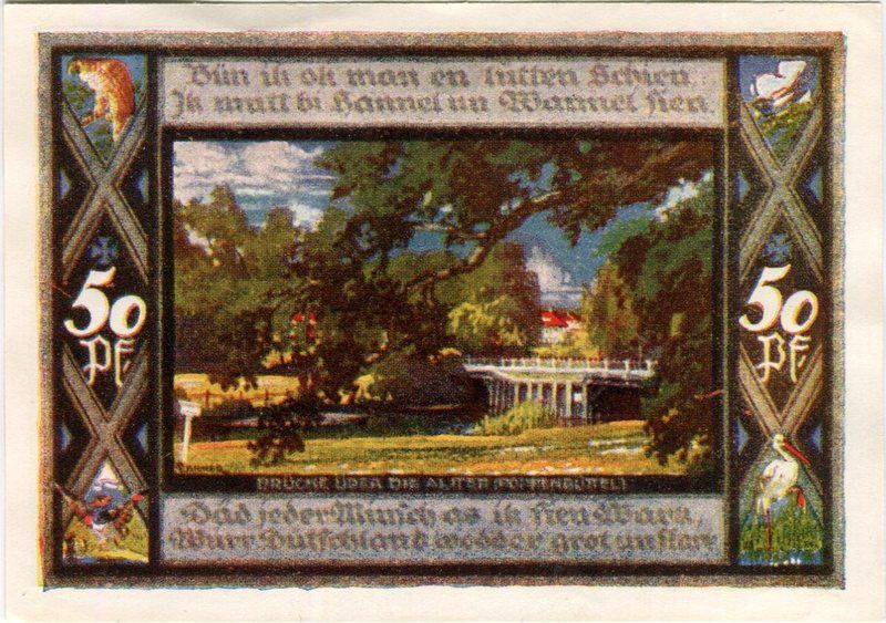 Banconote: Notgeld "50 Pfennig. Poppenbüttel 1921" – Usato da Basel venduto da Butsch5