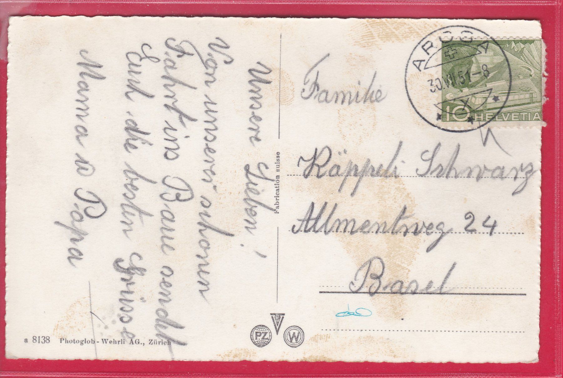 Cartoline postali: AROSA, STRANDBAD, 30.7.1951 – Usato da Oberrieden venduto da Gebirgsstelze 1