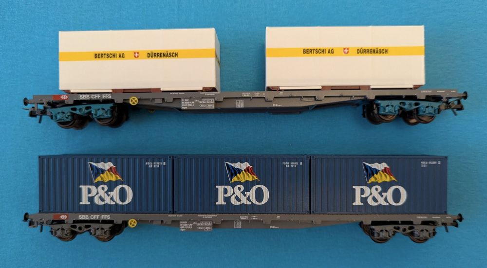 HAG:DC: 2 X SBB CONTAINERWAGEN BERTSCHI OVP (Gebraucht) in Biglen für