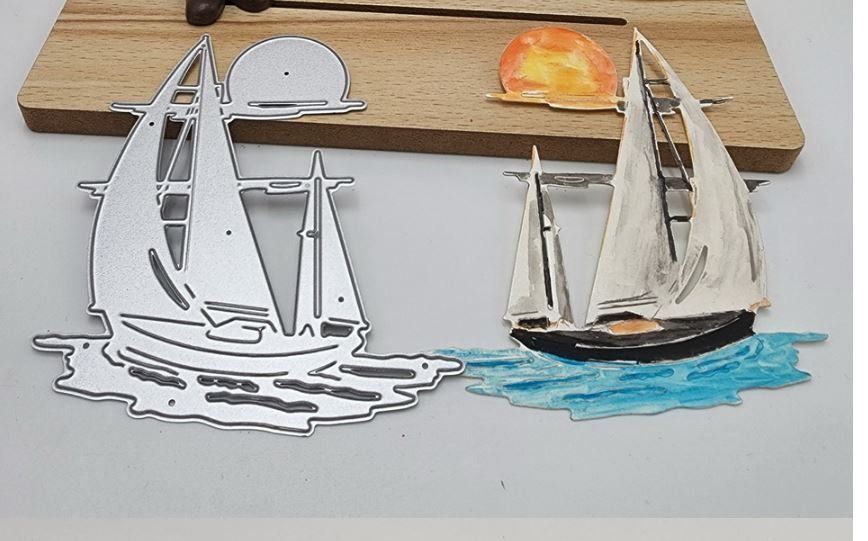 Sciablone: Neue Stanzschablone Segelschiff mit Sonne – Nuovo e nell'imballaggio originale da Effretikon venduto da wenuss