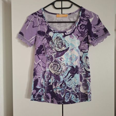 Damen Kurzarmshirt, bunt, Gr. XS