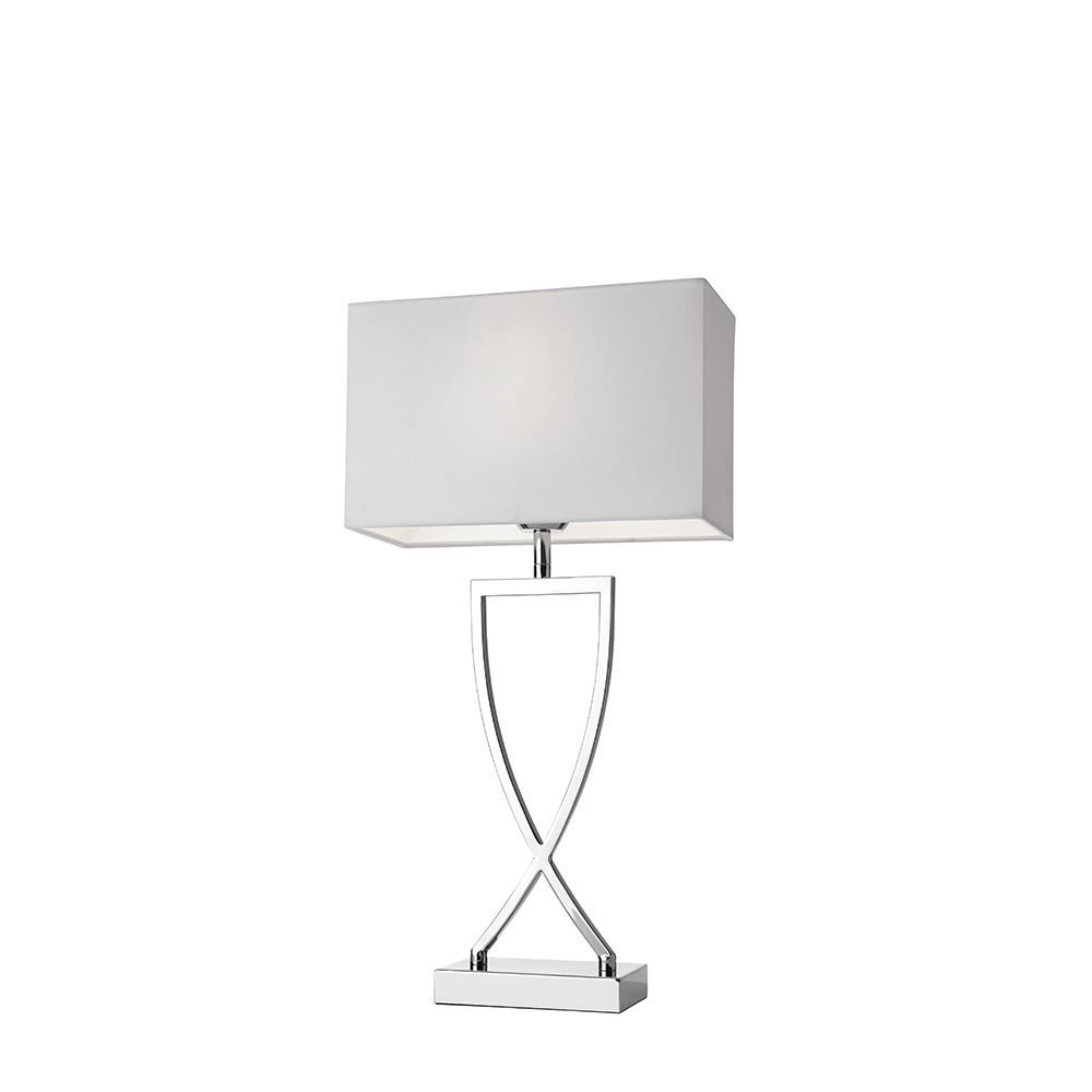 Lampade: Tischleuchte, Chrom, Weiss, 52 cm Höhe – Nuovo (secondo la descrizione) da Kreuzlingen venduto da Smart-Light