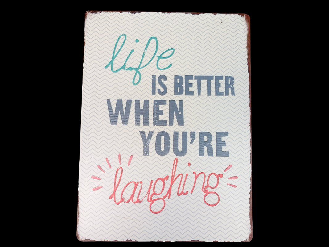 Insegne: Schild "Life is better when you're laughing" – Usato da Hünenberg venduto da Restwert_Zug