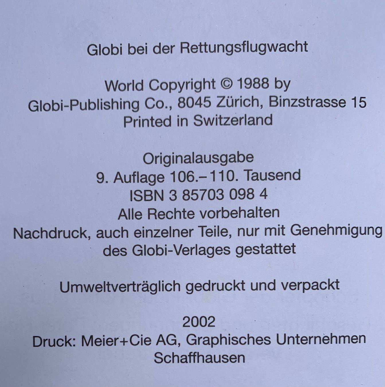 Libri: Globi bei der Rettungsflugwacht, 2002 – Usato da Kloten venduto da Irenezurich 4
