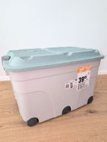 Aufbewahrungsbox mit Deckel und Rollen, grau,  gebraucht