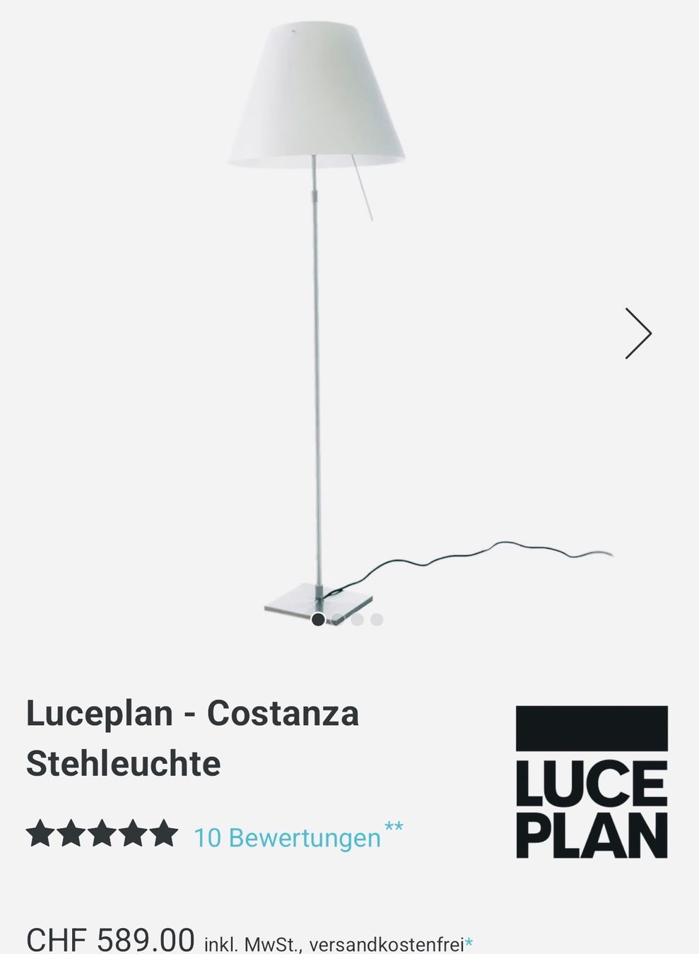 Luceplan Lampade: Luce Plan , Stehlampe Costanza n. Artemide – Nuovo (secondo la descrizione) da Meggen venduto da Fenchel92