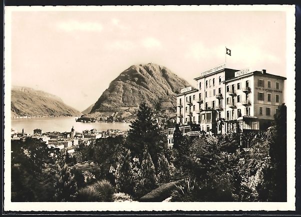 Cartoline postali: AK Lugano, Hotel Gotthard Terminus – Usato da Berlin venduto da bartko-reher