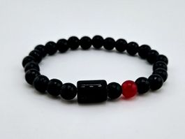 Herrenarmband Sternzeichen Widder Holzperlen/Feuerachat