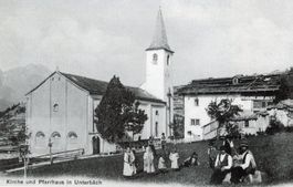 Unterbäch   VS   -   Pfarrhaus und Kirche  /  animiert