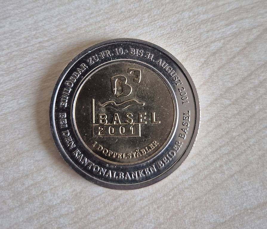 Alle Münzen: Gedenkmünze Doppelstäbler Basel 2001 – Gebraucht aus Basel von alaubi 1
