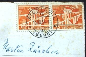 Cartoline postali: SIGRISWIL Thunersee Stockhornkette – Usato da Jona venduto da philajona 1