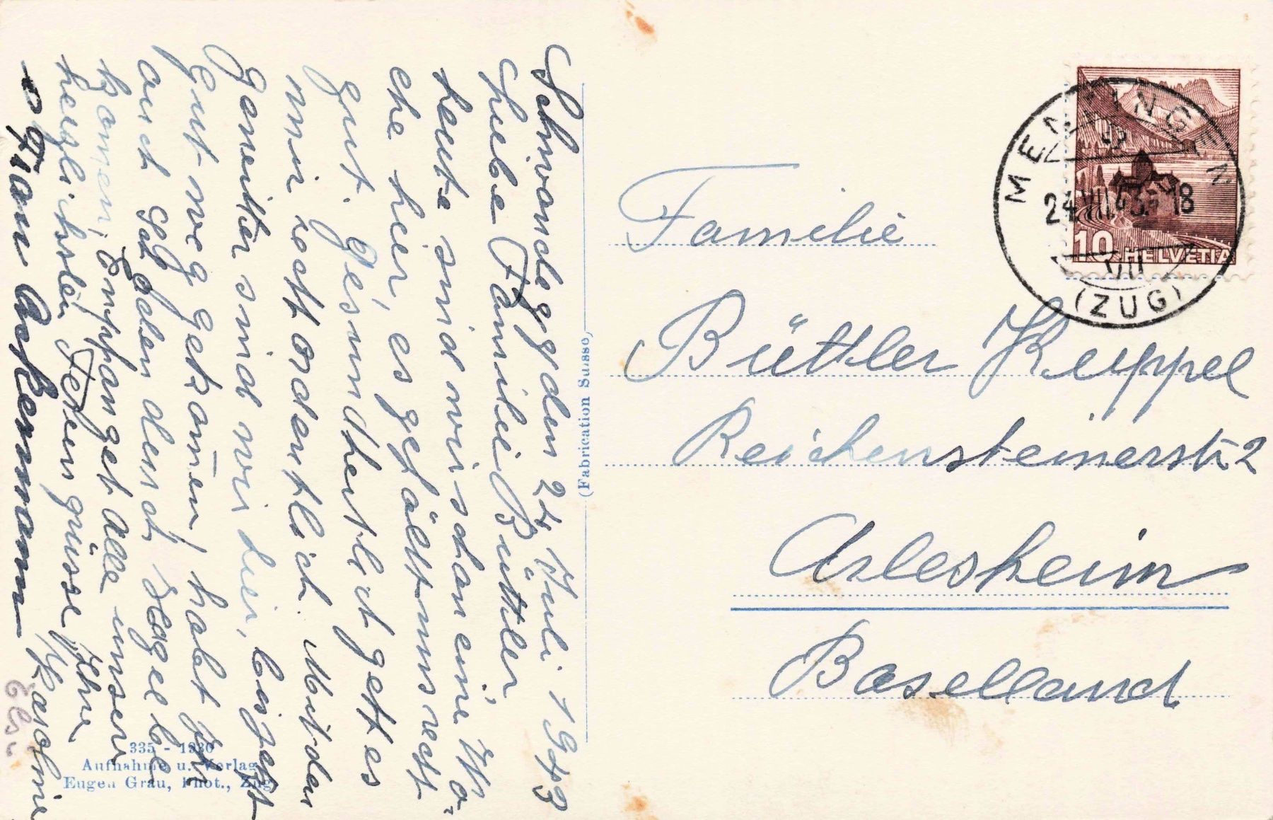 Cartoline postali: Erholungsheim schwandegg Institut Dorf menzingen – Usato da Biasca venduto da Blenio71 1
