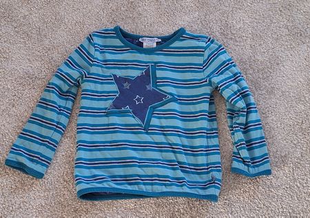Langarmshirt blau gestreift Grösse 98/104 