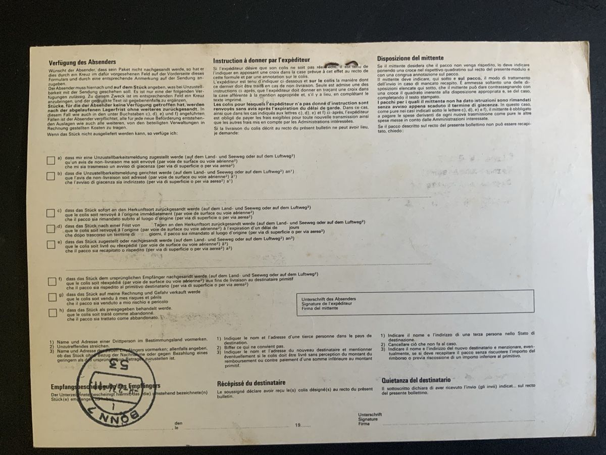 Tous les timbres: Ettingen Paketkarte – D'occasion à Binningen par chr_cr5n 1