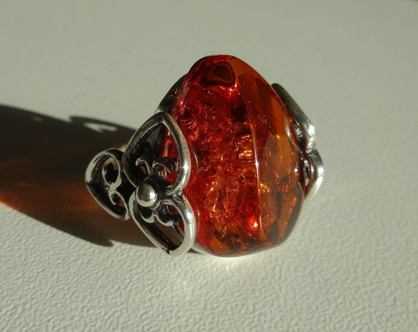 Anelli: ECHT! * Bernstein RING 925 Silber VP 130,- – Nuovo e nell'imballaggio originale da Visp venduto da steinschmuckwelt 2