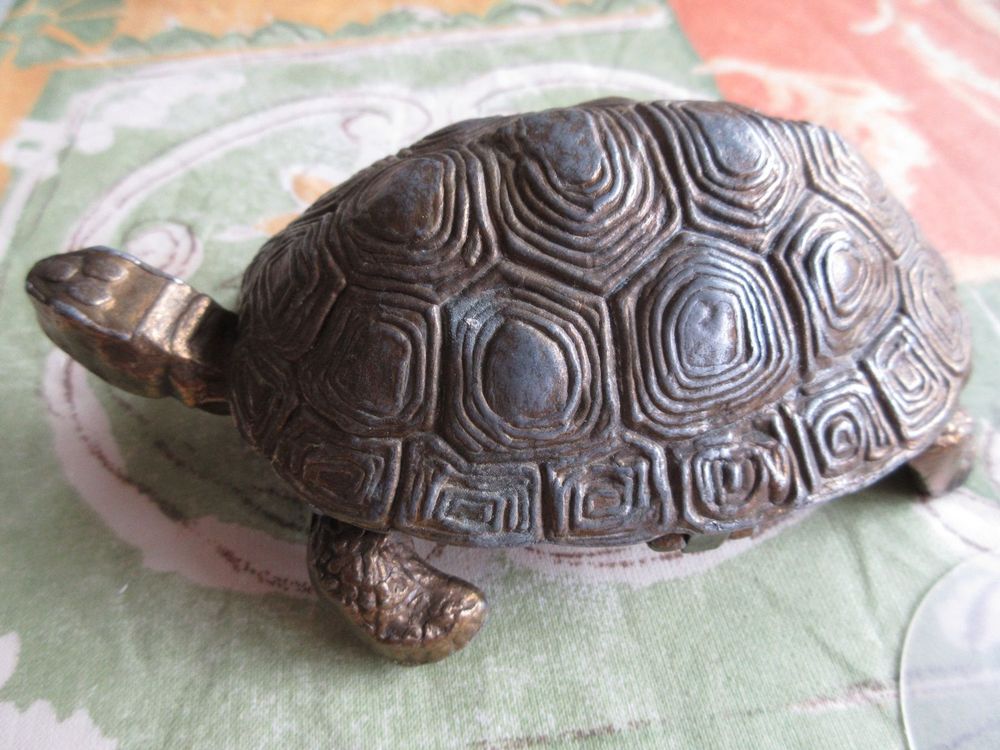 Mod.Depositato Italy, Turtle Schildkröte Aschenbecher Bronze