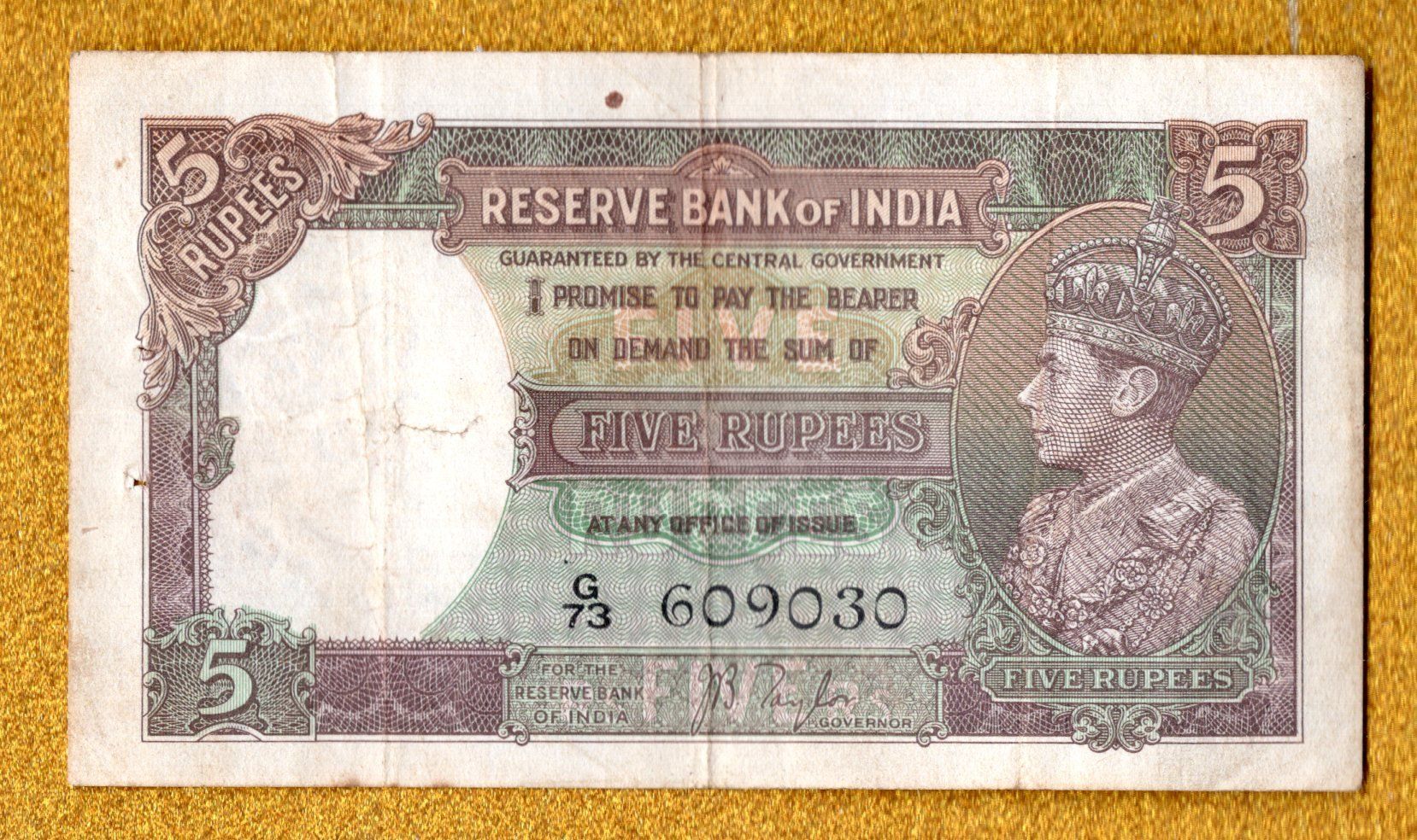 Banconote: India 5 rupees rare-selten – Usato da Leibstadt venduto da baroc333
