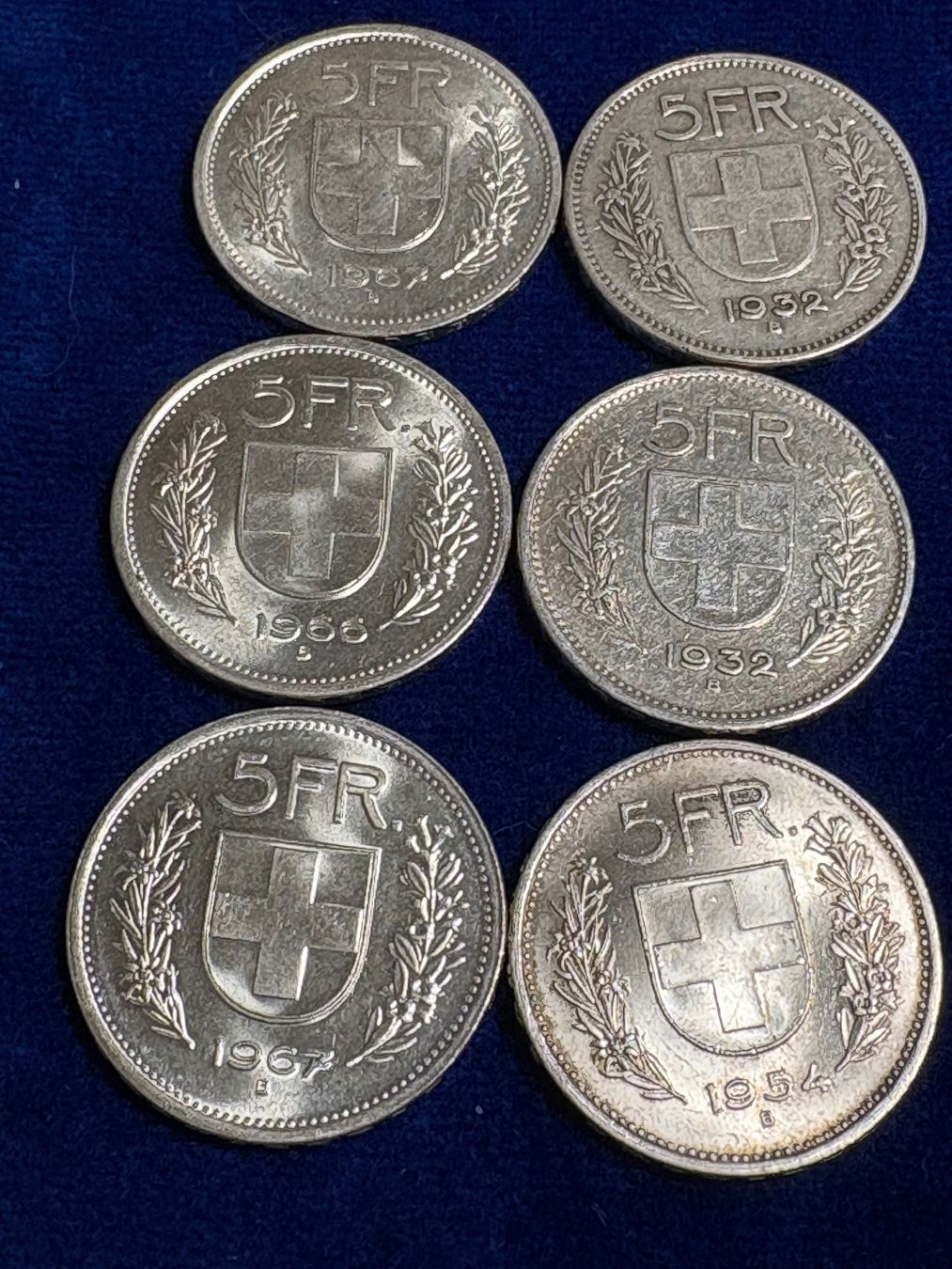 Toutes les monnaies: 6 x 5.- Franken Alls 835 Silber – D'occasion à St. Peterzell par verena40
