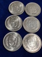 6 x 5.- Franken Alls 835 Silber