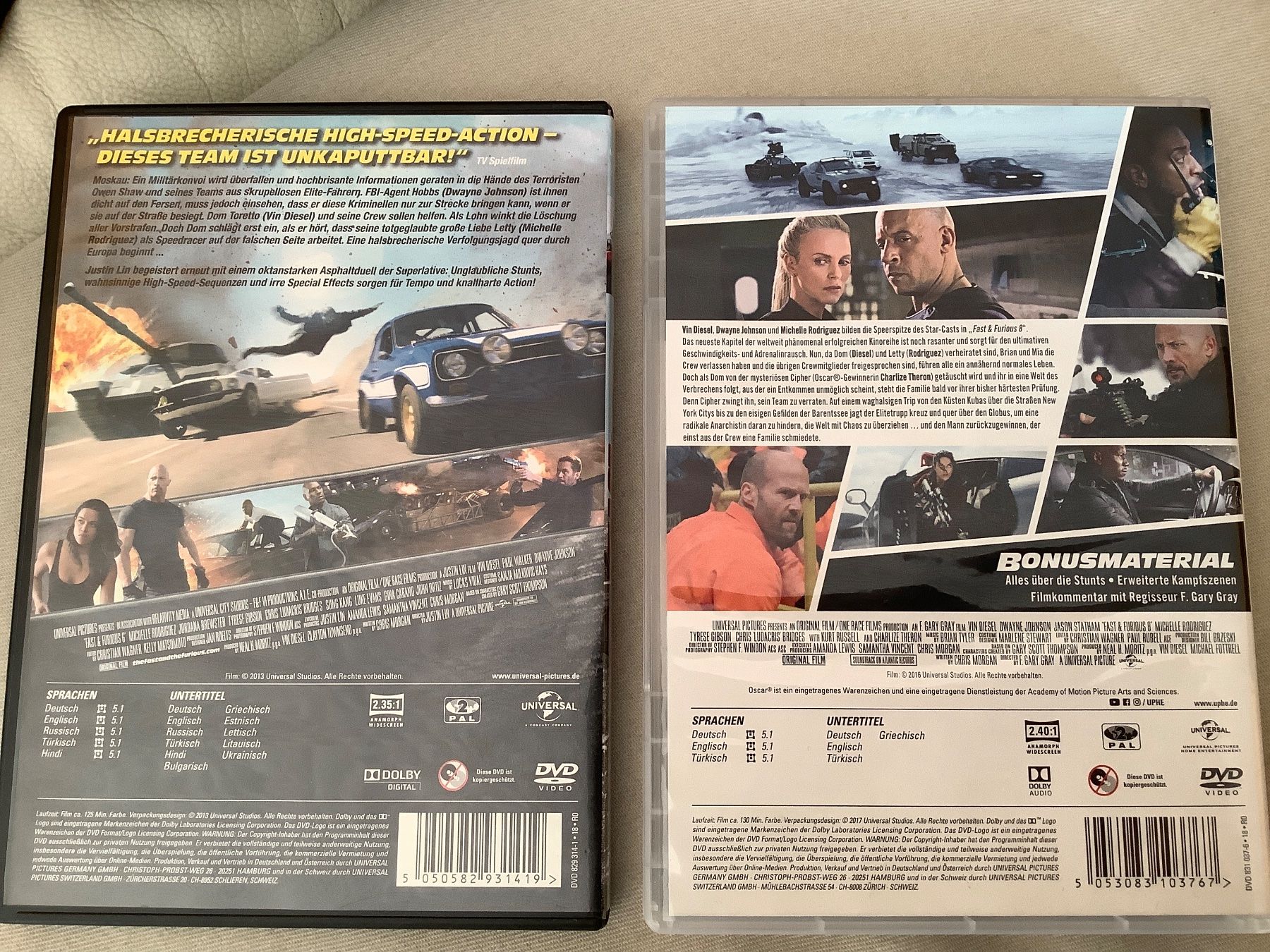 Alle DVDs: FAST & FURIOUS 6 und 8 DVD – Gebraucht aus Widnau von frohsinn7 1
