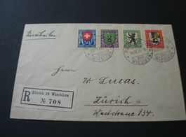 Juventute-R-Satzbrief 1925, , o Zürich Wiedikon, 16.3.1926