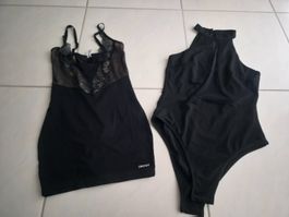K..4 R M) DKNY Top und Body Set schwarz Gr. S