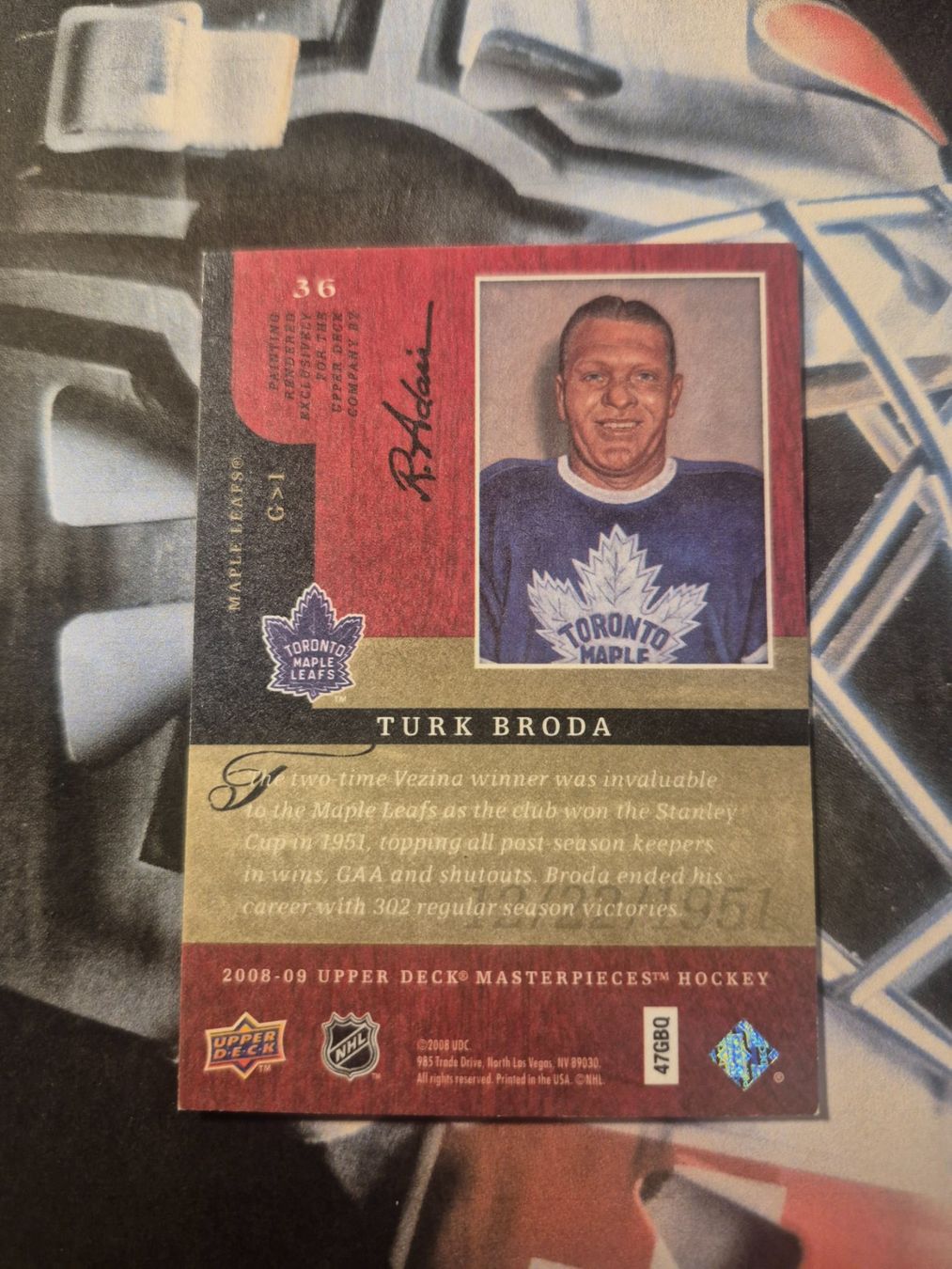 NHL Carte collezionabili: NHL Turk Broda Toronto Maple Leafs Masterpieces – Usato da Treiten venduto da Sauber73 1