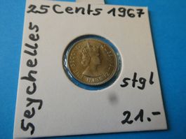 Seychellen 1967, 25 Cents stgl