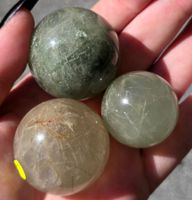 🌿 Grasrutil-Quarzkugeln – 3er Set 🌿  192g