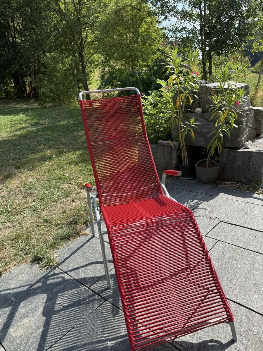 Schaffner Sedie a sdraio: Liegestuhl Schaffner Säntis Rot – Usato da Gränichen venduto da pellegrino333 1