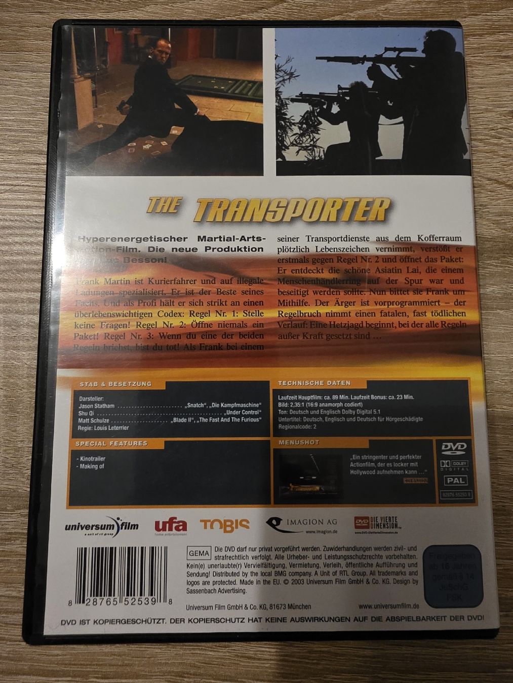 Tutti i DVDs: The Transporter DVD  – Usato da Zürich venduto da P-editon 1