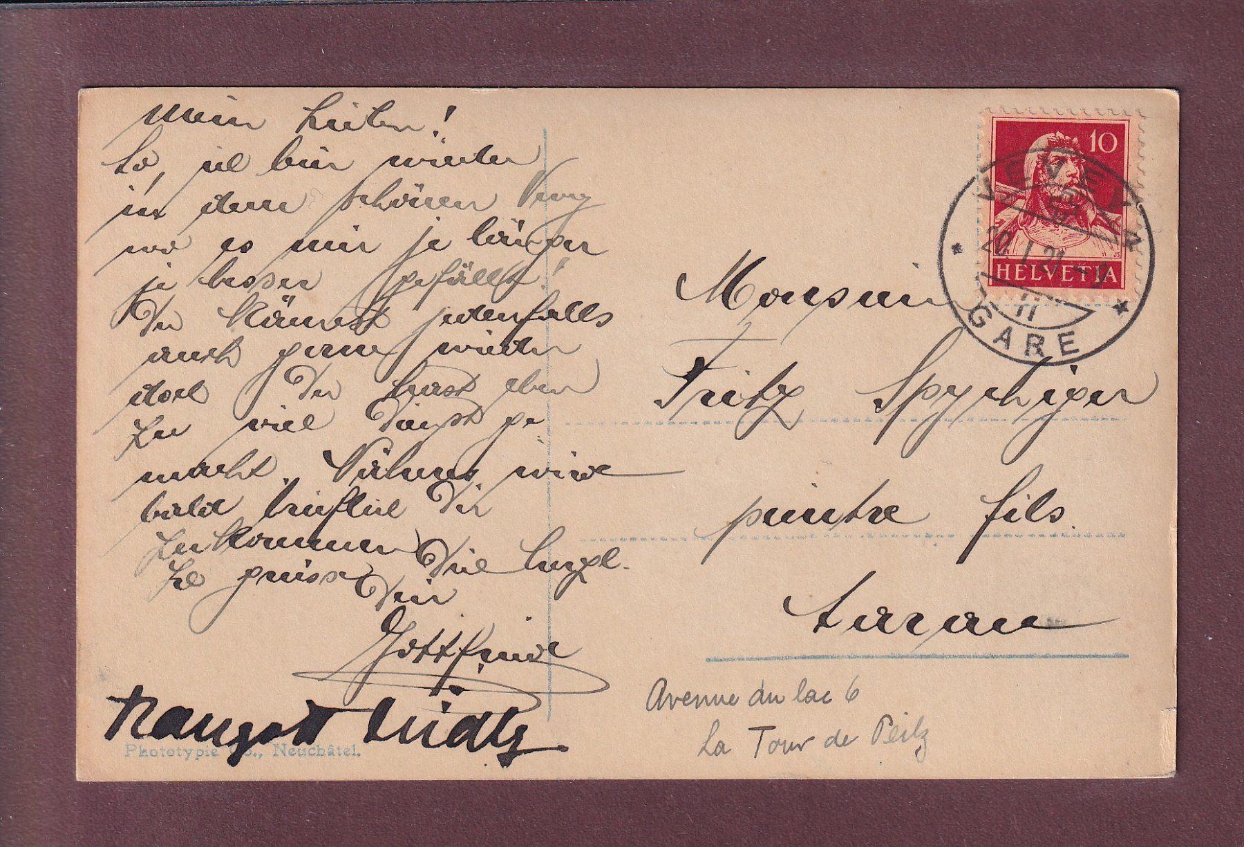 Ansichtskarten: VEVEY - Rond Point Melchers - 1921 – Gebraucht aus Pully von nicecards 1