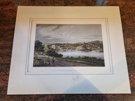 Rheinfelden Aargau Aquatinta Altkollorit Bleuler Top