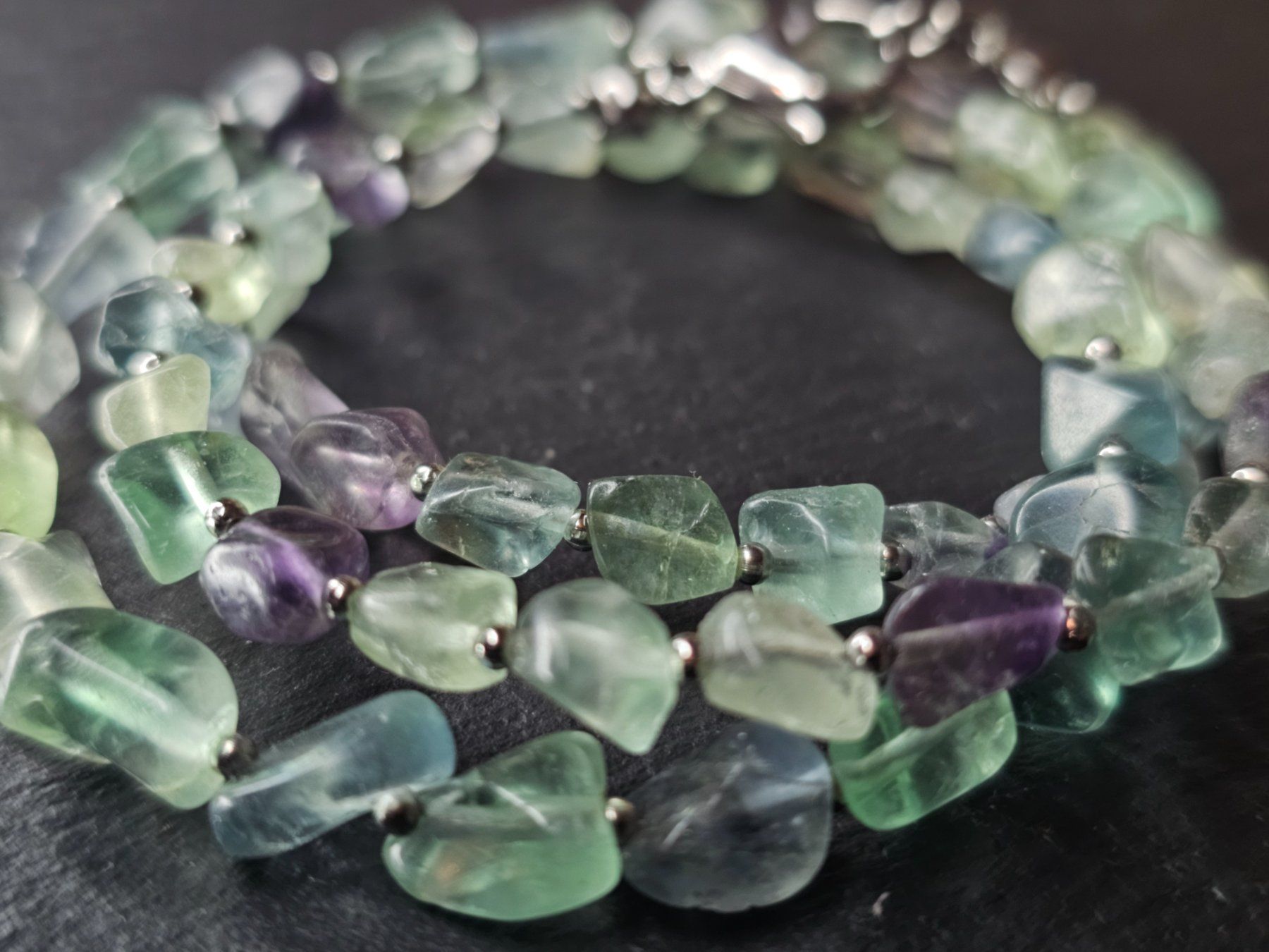 Catenine: Multi Fluorit Kette Edelstein Edelsteinkette – Nuovo (secondo la descrizione) da Riedt b. Erlen venduto da Gottestraene