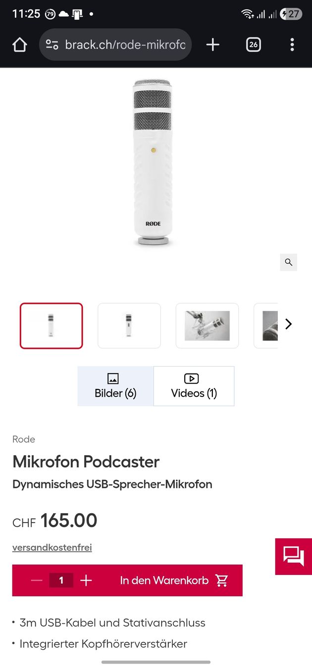 Røde Microfoni: Rode Podcaster USB Microphone used once – Usato da Geneve venduto da T36 3