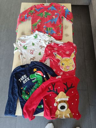 5 Kinder Pullover und Shirts H&M & C&A Weihnachten 122/128