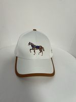 Sommer Cap mit Pferde-Motiv, Weiss, Top Zustand!