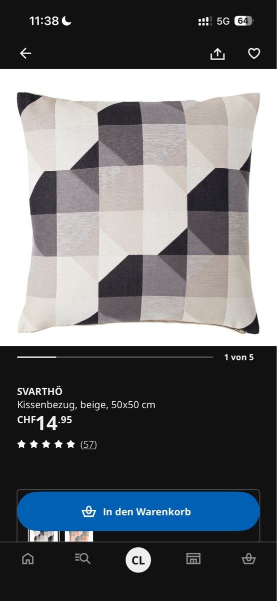 Ikea Cuscini: 2 STK. IKEA KISSEN 50x50 CM – Nuovo (secondo la descrizione) da Bern venduto da carminel8 3