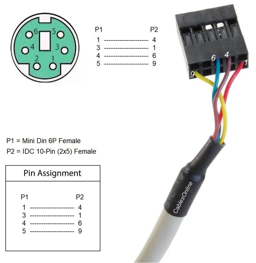 Unità & Adattatore: PS/2 Mini-DIN auf 2x5 IDC Adapter mit Slotblech – Nuovo e nell'imballaggio originale da Luc (Ayent) venduto da hom_zqq5 1
