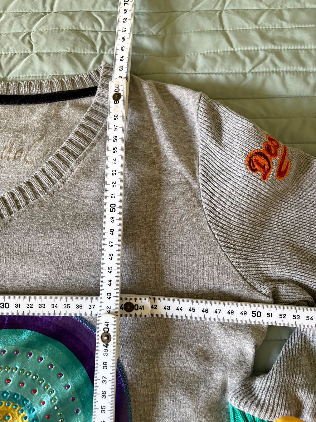 Desigual Maglioni & Felpe: Desigual Pullover/multicolor, XL, grau/ Mandalas, Arm Strick – Usato da Rikon im Tösstal venduto da miarosen 6