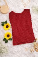 Haut femme vintage "Popcorn" Rouge - Taille XS/S / Damen-Top