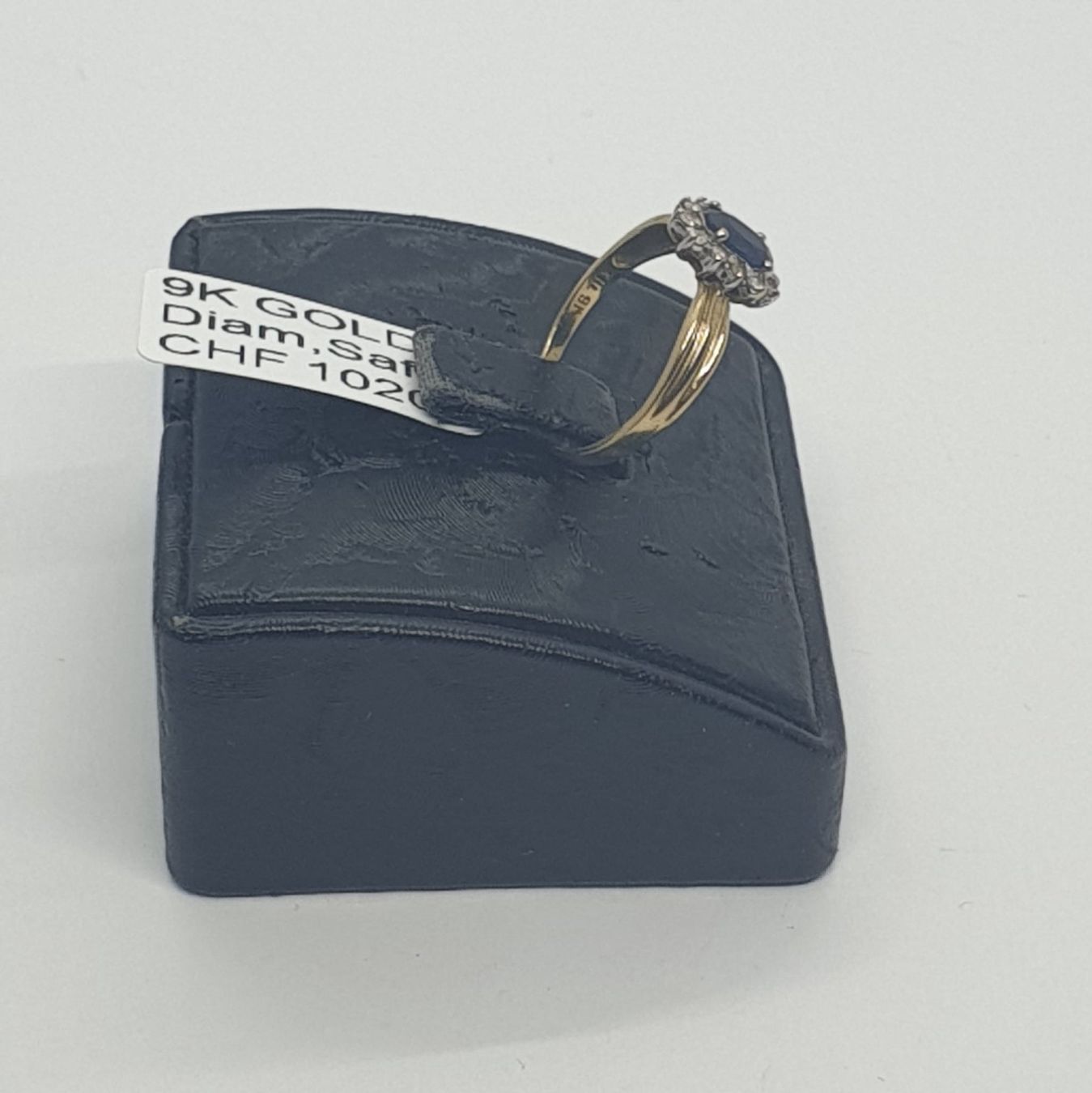 Anelli: Echt 9K Gold - Diamant, Saphir Ring – Usato da Luzern venduto da Luzern-Goldhaus 1