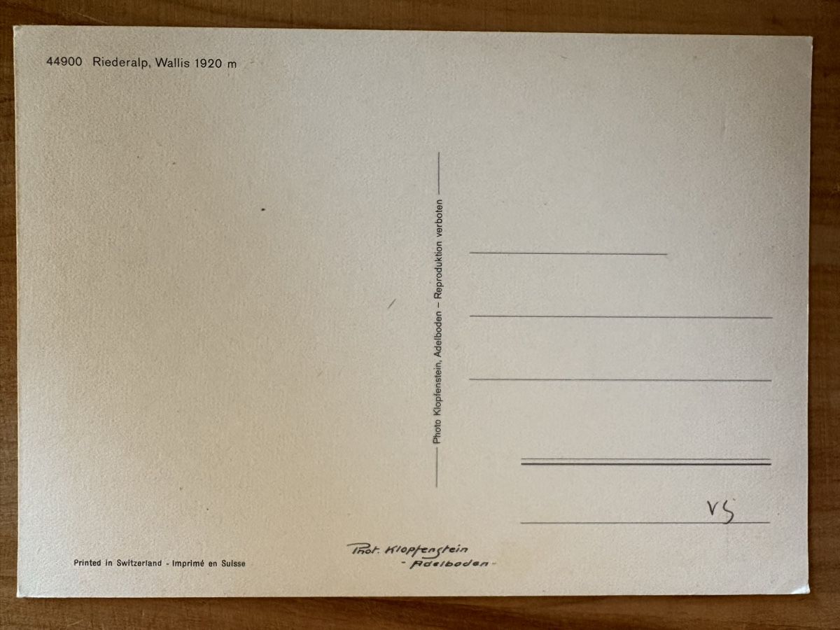 Cartoline postali: AK von Riederalp – Usato da Rümlang venduto da Kartenpost1 1