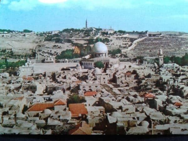 Cartoline postali: OLD JERUSALEM with Mt. Olives 1950er J. – Usato da Schaffhausen venduto da vintageworld