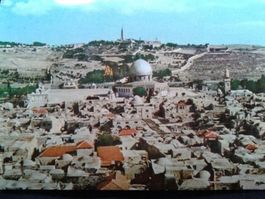 OLD JERUSALEM with Mt. Olives 1950er J.