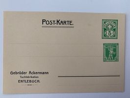 Postkarte der Gebr. Ackermann Tuchfabrikation Entlebuch