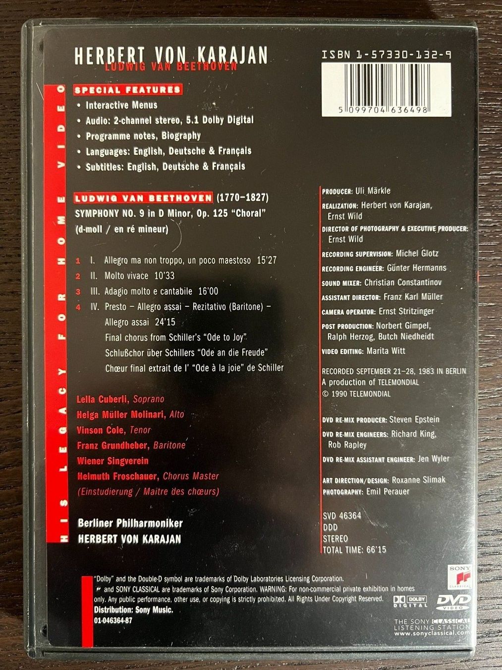 Tutti i DVDs: Herbert von Karajan - Ludwig van Beethoven – Usato da Zürich venduto da FilmFreunde 1