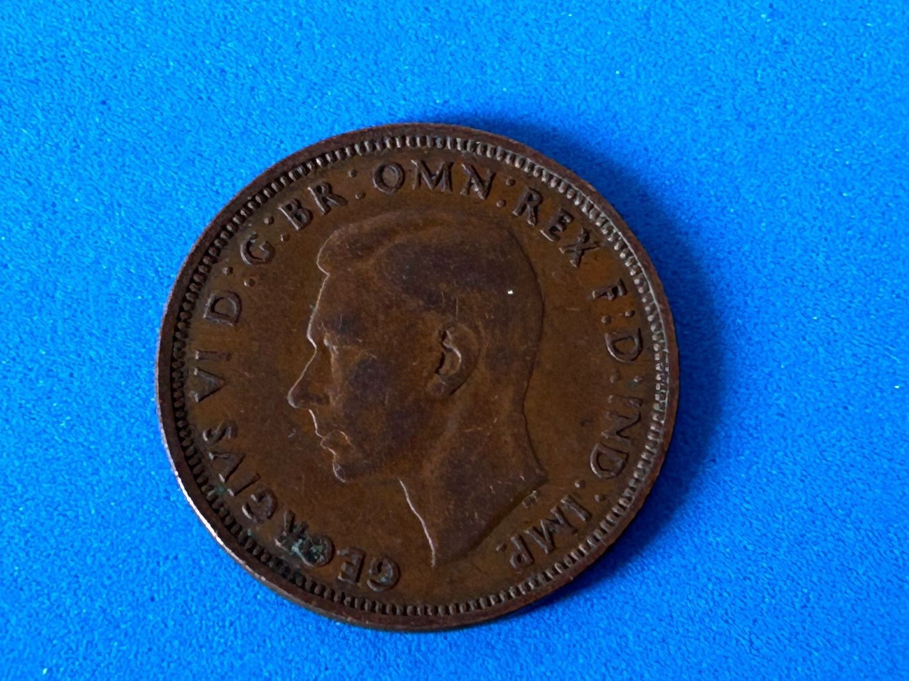 Alle Münzen: UK - Half Penny - George VI 1943 – Gebraucht aus Corcelles NE von AJKader 5